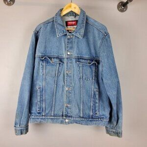 Wrangler HERO Blue Denim Trucker Jacket Men's Size Large